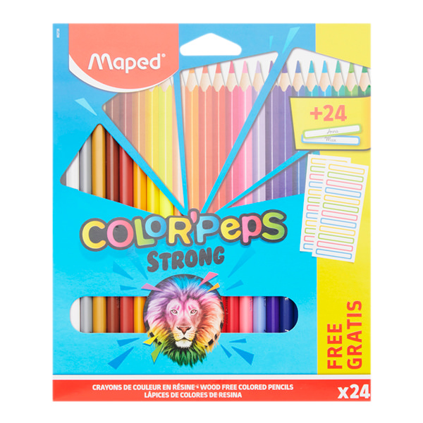 MAPED COLOR'PEPS PKT.24 COLOUR PENCILS & LABELS