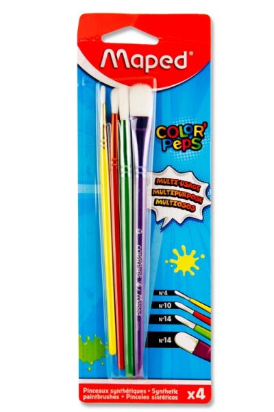 MAPED COLOR'PEPS CARD 4 SYNTHETIC PAINTBRUSHES