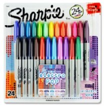 SHARPIE CARD 24 ASST FINE MARKERS - ELECTRO POP