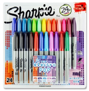 SHARPIE CARD 24 ASST FINE MARKERS - ELECTRO POP
