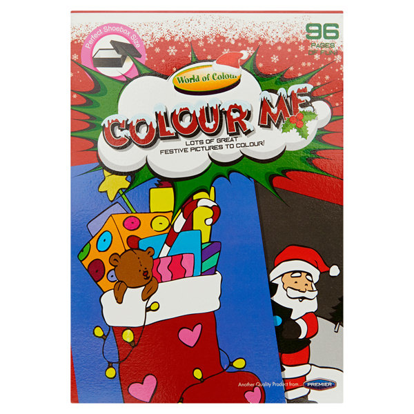 WOC A5 96pg SHOE BOX PERFORATED MY LITTLE COLOURING BOOK - CHRISTMAS