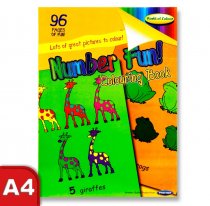 WOC A4 96pg NUMBER FUN PERFORATED COLOURING BOOK