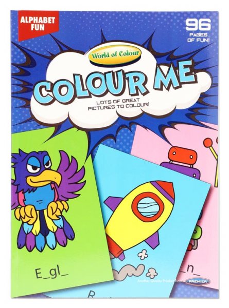 WOC A4 96pg ALPHABET FUN PERFORATED COLOURING BOOK