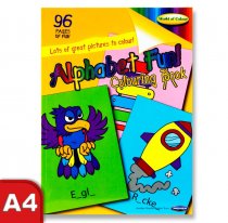 WOC A4 96pg ALPHABET FUN PERFORATED COLOURING BOOK