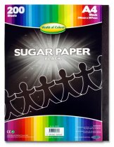 WOC A4 SUGAR PAPER 200 SHEETS - BLACK