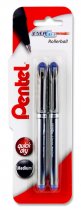 PENTEL CARD 2 ENERGEL PLUS 0.7mm ROLLERBALL PENS - BLUE