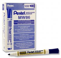 PENTEL MW86 WHITEBOARD MARKER CHISEL POINT - BLUE