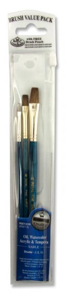 3pce BRUSH SET IN WALLET - CAMEL SHADER