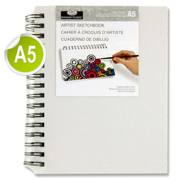 ESSENTIALS A5 110gsm ARTIST CANVAS COVER WIRO SKETCH - 80 SHEETS