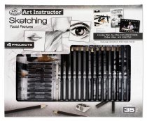 ART INSTRUCTOR 35pce 4 PROJECT ART SET - SKETCHING