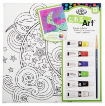CANVAS ART 9pce CREATE & ENJOY PAINTING SET - MOON