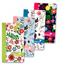 * MARLENE WEST A6 160pg NOTEBOOK - HEARTS & FLOWERS