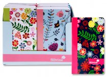 * MARLENE WEST A6 160pg NOTEBOOK - HEARTS & FLOWERS