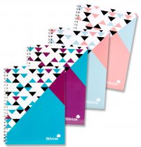 SILVINE A5 160pg WIRO NOTEBOOK - GEO POP 4 ASST.