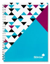 SILVINE A5 160pg WIRO NOTEBOOK - GEO POP 4 ASST.