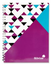 SILVINE A5 160pg WIRO NOTEBOOK - GEO POP 4 ASST.