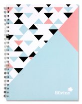 SILVINE A5 160pg WIRO NOTEBOOK - GEO POP 4 ASST.