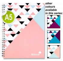 SILVINE A5 160pg WIRO NOTEBOOK - GEO POP 4 ASST.