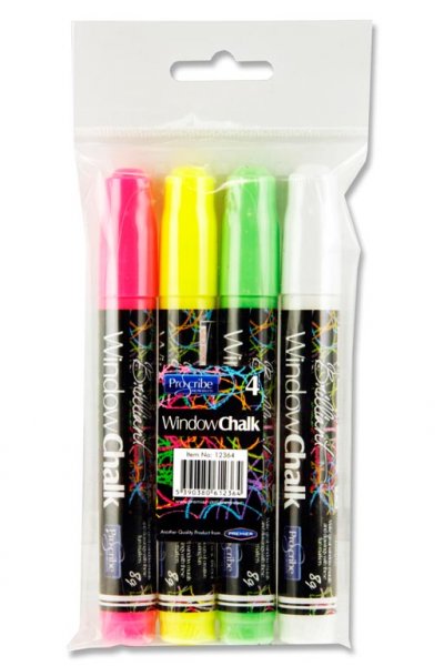 PRO:SCRIBE PKT.4 8g WINDOW CHALK MARKERS