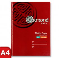 ORMOND A4 128pg HARDCOVER MATHS COPY BOOK