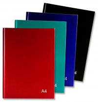 PREMIER PKT.4 A4 160pg HARDCOVER NOTEBOOK - BOLD 4.ASST