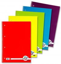 PREMTO A4 160pg SPIRAL NOTEBOOK 5 ASST.