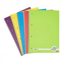 PREMTO A4 160pg SPIRAL NOTEBOOK 5 ASST.