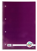 PREMTO A4 160pg SPIRAL NOTEBOOK 5 ASST.