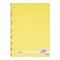 PREMTO A4 160pg SPIRAL NOTEBOOK 5 ASST.