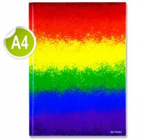 PREMIER A4 160pg HARDCOVER NOTEBOOK - NEW RAINBOW