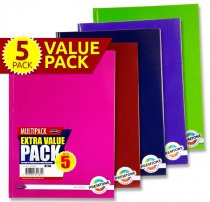 PREMTO S2 PKT.5 A4 160pg ASST. HARDCOVER NOTEBOOKS