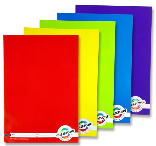 PREMTO A4 120pg MANUSCRIPT BOOK 5 ASST.