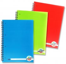 PREMTO A4 200pg PP WIRO NOTEBOOK 3 ASST.