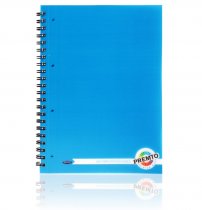 PREMTO A4 200pg PP WIRO NOTEBOOK 3 ASST.