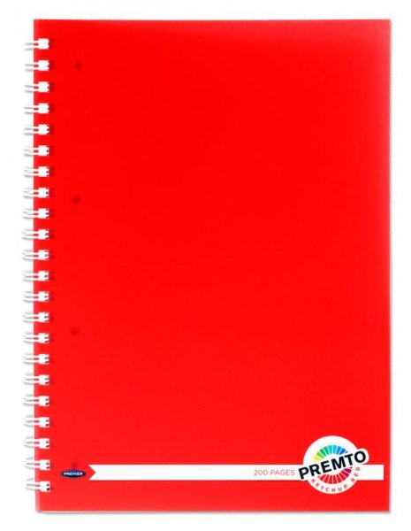 PREMTO A4 200pg PP WIRO NOTEBOOK S1 3 ASST.