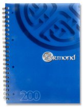 ORMOND A4 200pg PP WIRO NOTEBOOK 3 ASST.