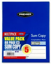 PREMIER PKT.5 88pg C3 SUM COPY BOOKS - BOLD SERIES 3 ASST.