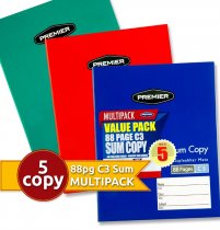 PREMIER PKT.5 88pg C3 SUM COPY BOOKS - BOLD SERIES 3 ASST.