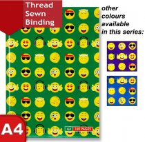 PREMIER A4 160pg HARDCOVER NOTEBOOK - EMOJI 3 ASST.