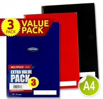 PREMIER PKT.3 A4 160pg ASST. HARDCOVER NOTEBOOKS - BOLD