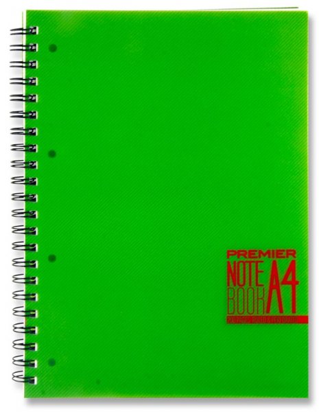 PREMIER A4 200pg PP WIRO NOTEBOOK - SPECTRE 3 ASST.