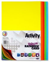 PREMIER ACTIVITY A4 160gsm CARD 250 SHEETS - RAINBOW