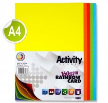 PREMIER ACTIVITY A4 160gsm CARD 250 SHEETS - RAINBOW