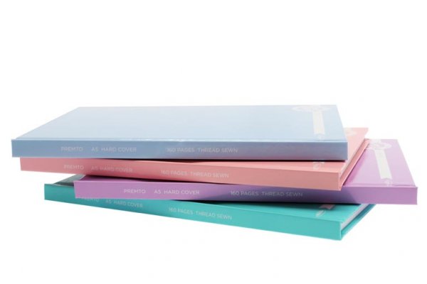 PREMTO PASTEL A5 160pg HARDCOVER NOTEBOOK 4 ASST.