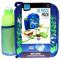 SMASH 10pce FILLED LUNCHBAG & 500ml BOTTLE - BLUE