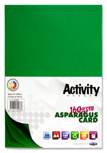 PREMIER ACTIVITY A4 160gsm CARD 50 SHEETS - ASPARAGUS