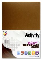 PREMIER ACTIVITY A4 160gsm CARD 50 SHEETS - CHOCOLATE