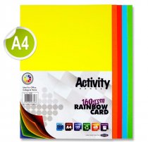 PREMIER ACTIVITY A4 160gsm CARD 500 SHEETS - RAINBOW