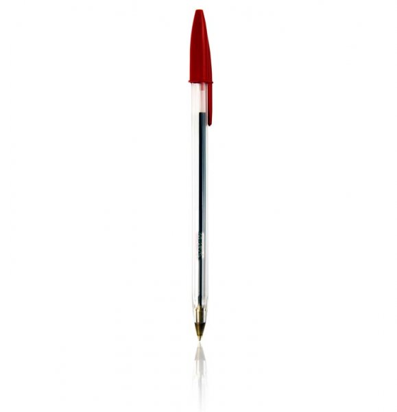 BIC BOX 50 CRISTAL BALLPOINT PENS - RED