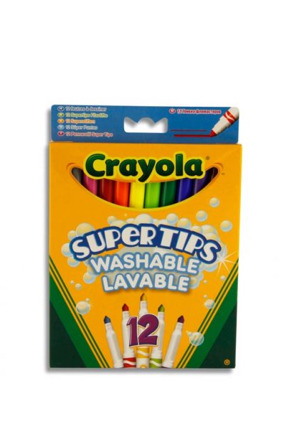 CRAYOLA PKT.12 SUPERTIPS WASHABLE MARKERS